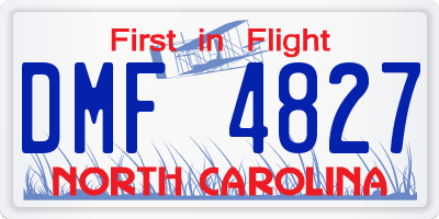 NC license plate DMF4827