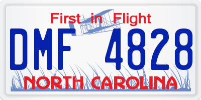 NC license plate DMF4828