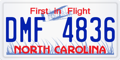 NC license plate DMF4836