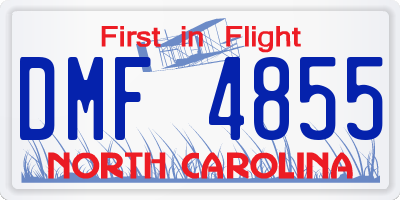 NC license plate DMF4855