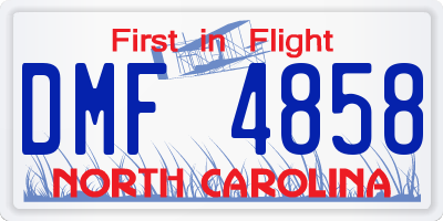 NC license plate DMF4858