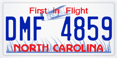NC license plate DMF4859