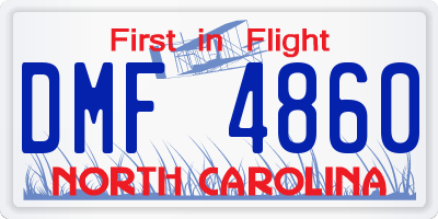 NC license plate DMF4860