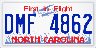NC license plate DMF4862