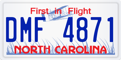 NC license plate DMF4871