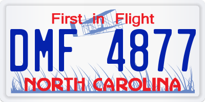 NC license plate DMF4877