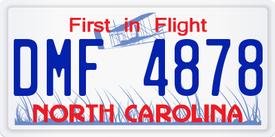 NC license plate DMF4878