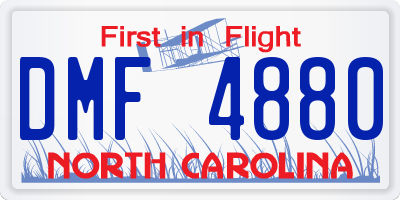 NC license plate DMF4880