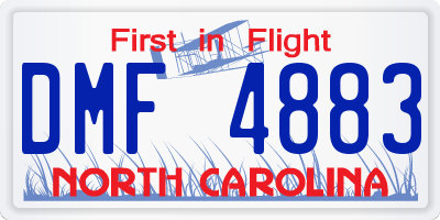 NC license plate DMF4883