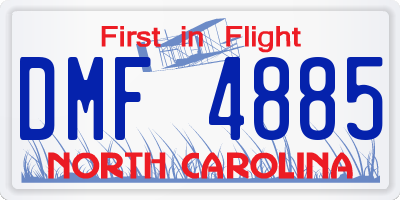 NC license plate DMF4885