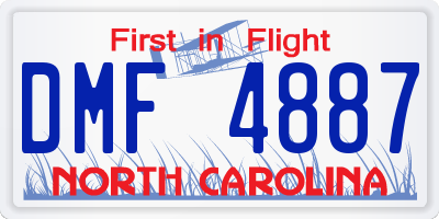 NC license plate DMF4887
