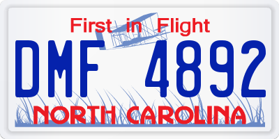 NC license plate DMF4892