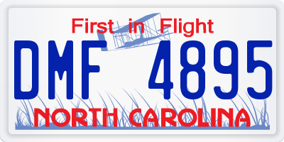 NC license plate DMF4895
