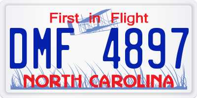 NC license plate DMF4897