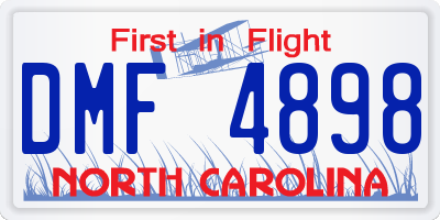 NC license plate DMF4898