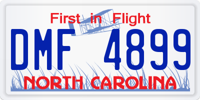 NC license plate DMF4899