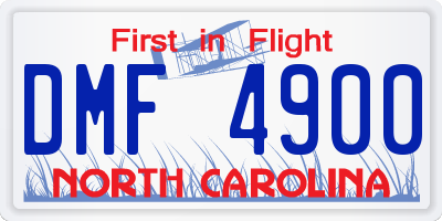 NC license plate DMF4900