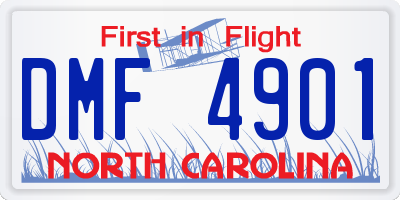 NC license plate DMF4901