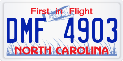 NC license plate DMF4903