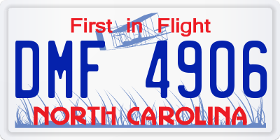 NC license plate DMF4906