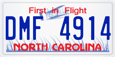 NC license plate DMF4914