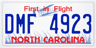 NC license plate DMF4923