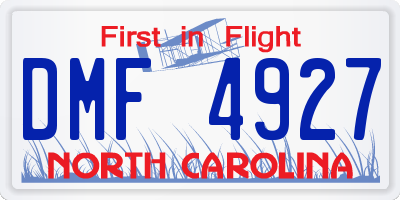 NC license plate DMF4927