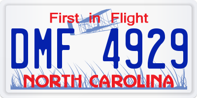NC license plate DMF4929