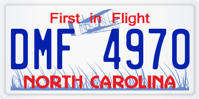 NC license plate DMF4970