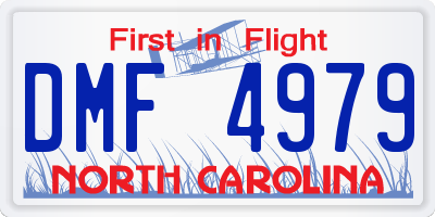 NC license plate DMF4979