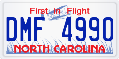 NC license plate DMF4990