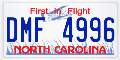NC license plate DMF4996