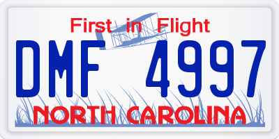 NC license plate DMF4997