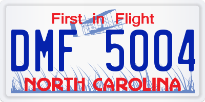 NC license plate DMF5004