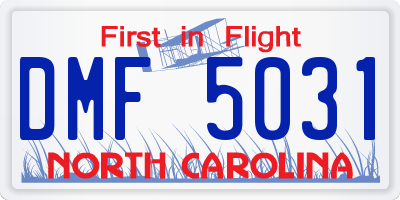NC license plate DMF5031