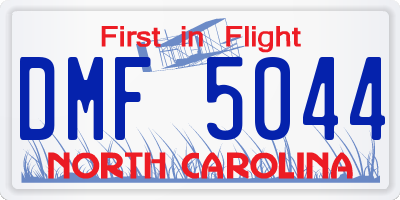 NC license plate DMF5044