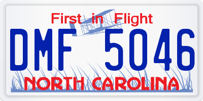 NC license plate DMF5046