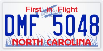 NC license plate DMF5048