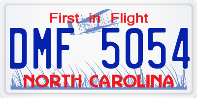 NC license plate DMF5054