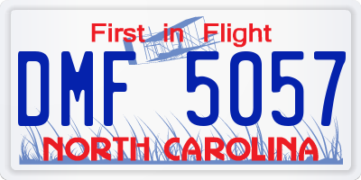 NC license plate DMF5057