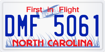 NC license plate DMF5061
