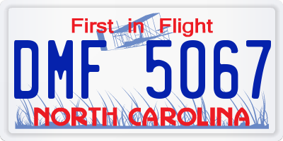 NC license plate DMF5067