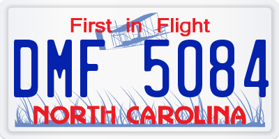 NC license plate DMF5084