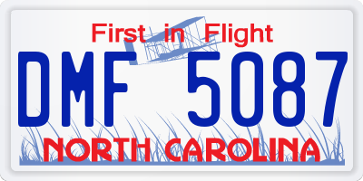 NC license plate DMF5087