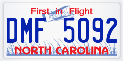 NC license plate DMF5092