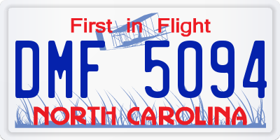 NC license plate DMF5094