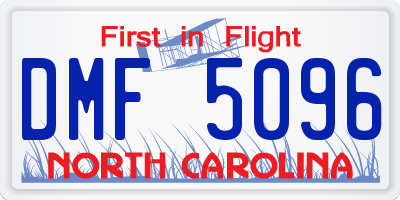 NC license plate DMF5096