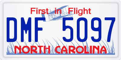 NC license plate DMF5097