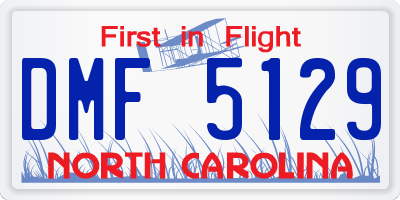 NC license plate DMF5129