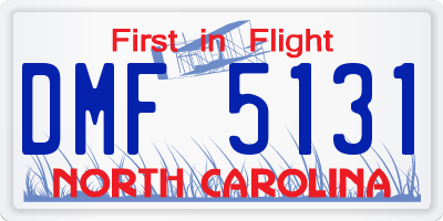 NC license plate DMF5131